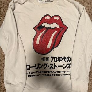 Zara White Sweatshirt with Red Graphic